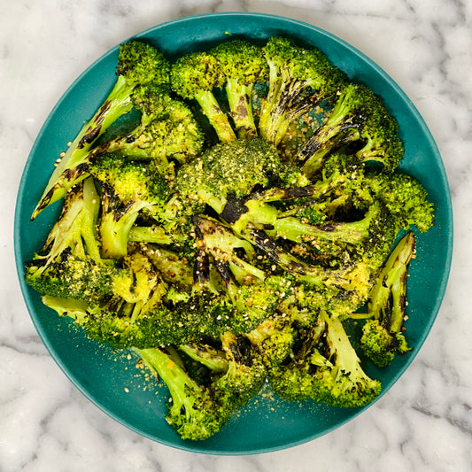 Grilled Broccoli with Hemp Hearts